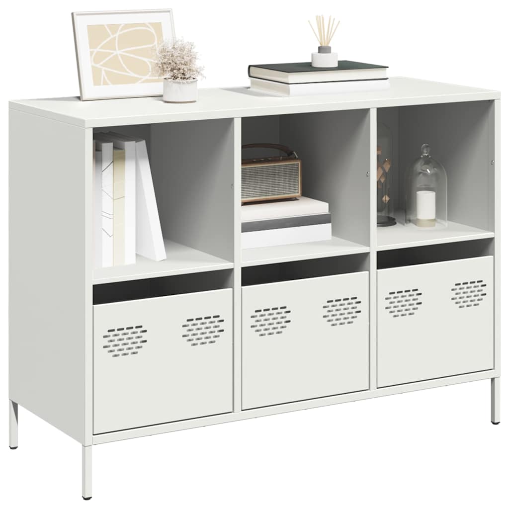 E-shop Multidom Komoda biela 101,5x39x73,5 cm oceľ valcovaná za studena