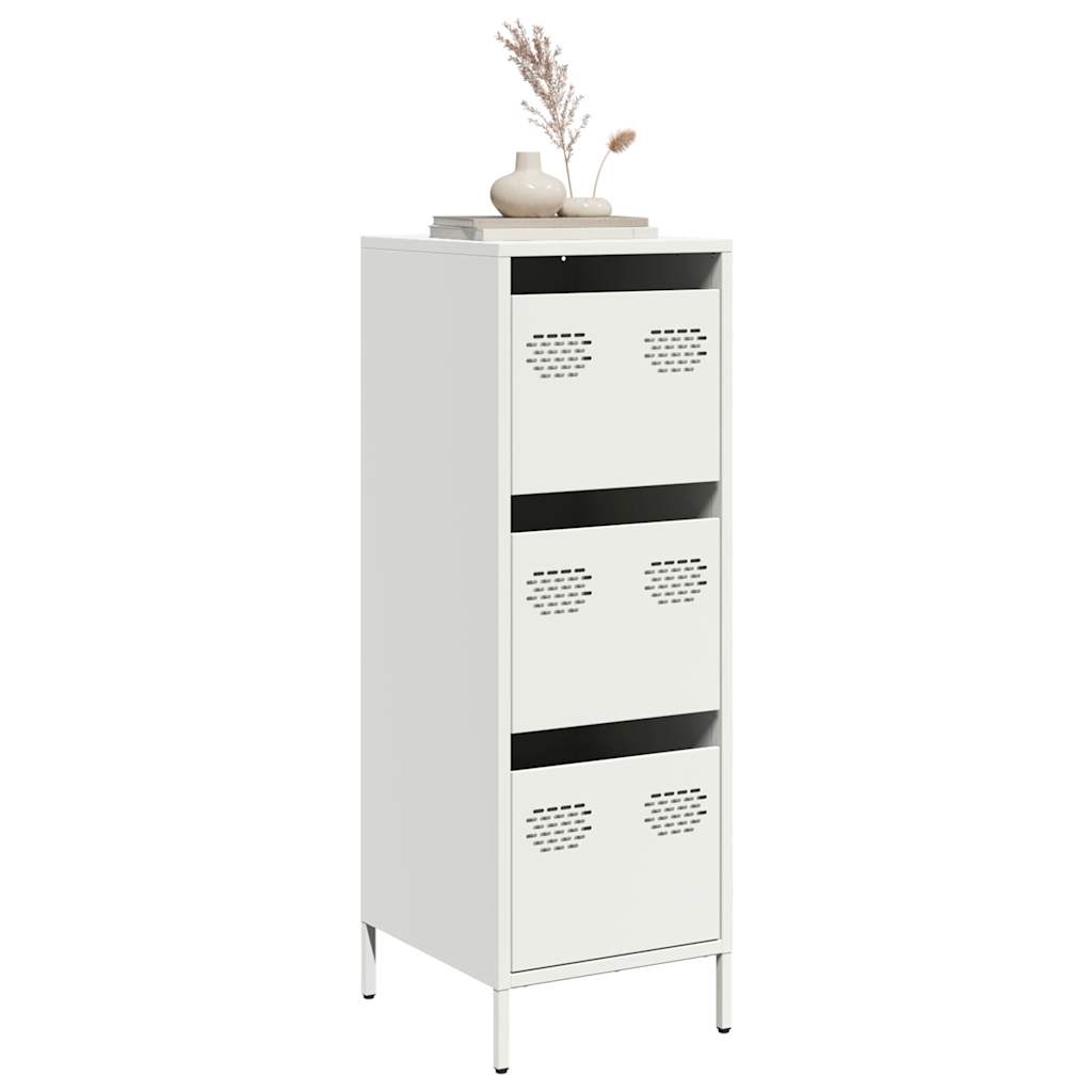 E-shop Multidom Vysoká skrinka biela 39x35x103,5 cm oceľová