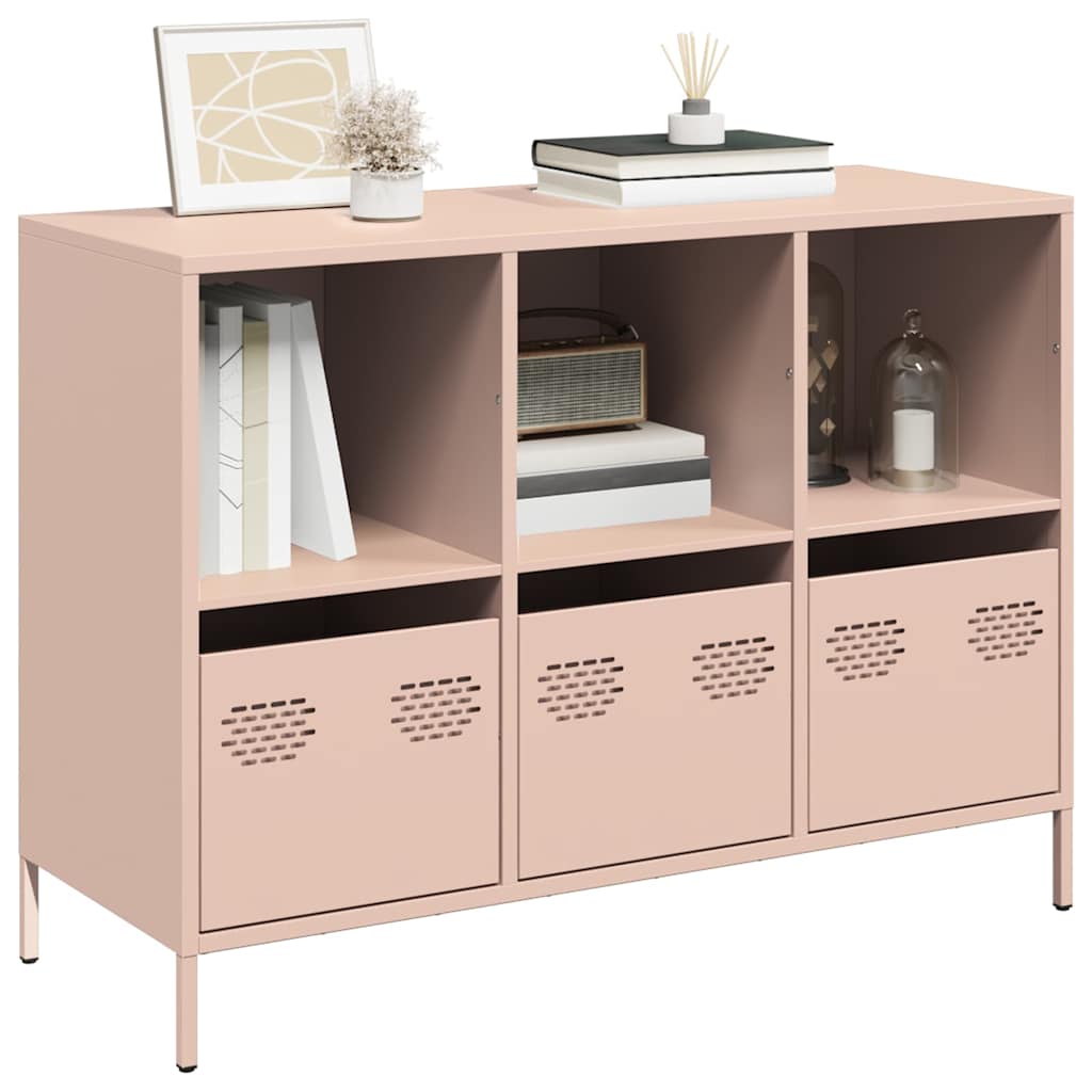 E-shop Multidom Komoda ružová 101,5x39x73,5 cm oceľ valcovaná za studena