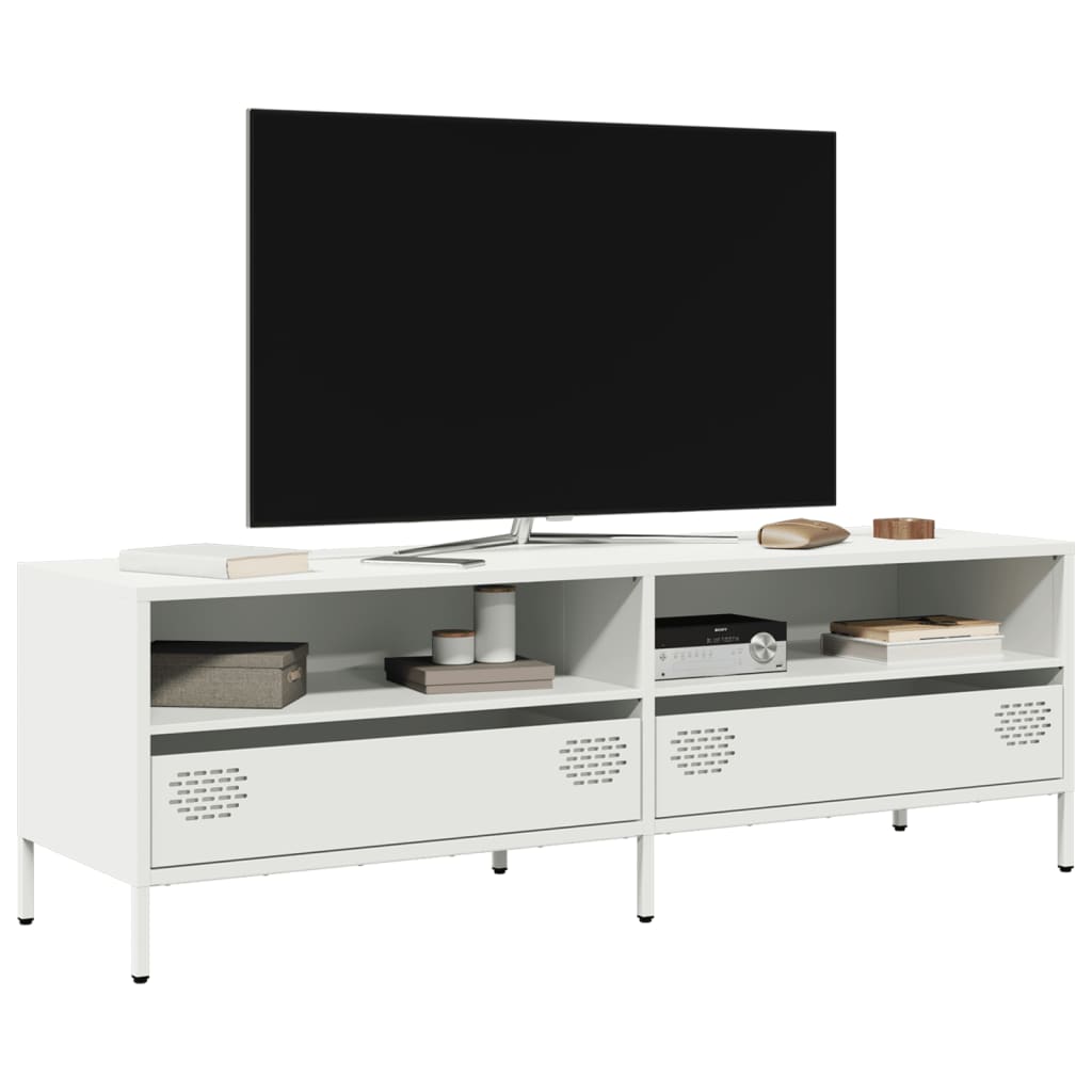 E-shop Multidom TV skrinka biela 135x39x43,5 cm oceľ valcovaná za studena