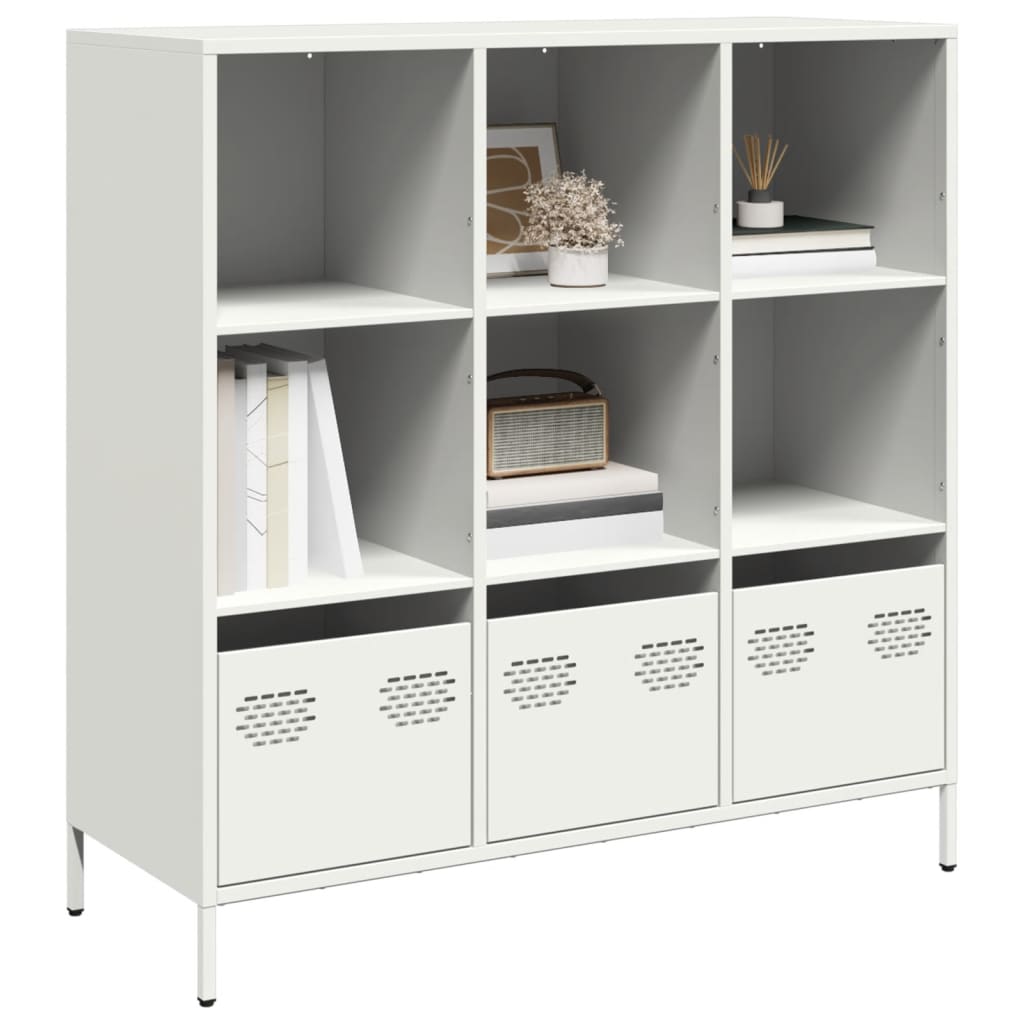 E-shop Multidom Vysoká skrinka biela 101,5x39x103,5 cm oceľ