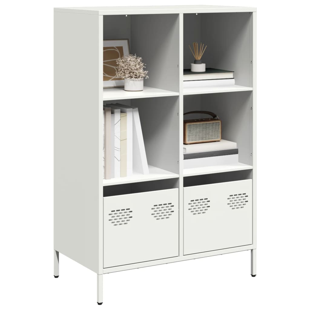 E-shop Multidom Vysoká skrinka biela 68x39x103,5 cm oceľ