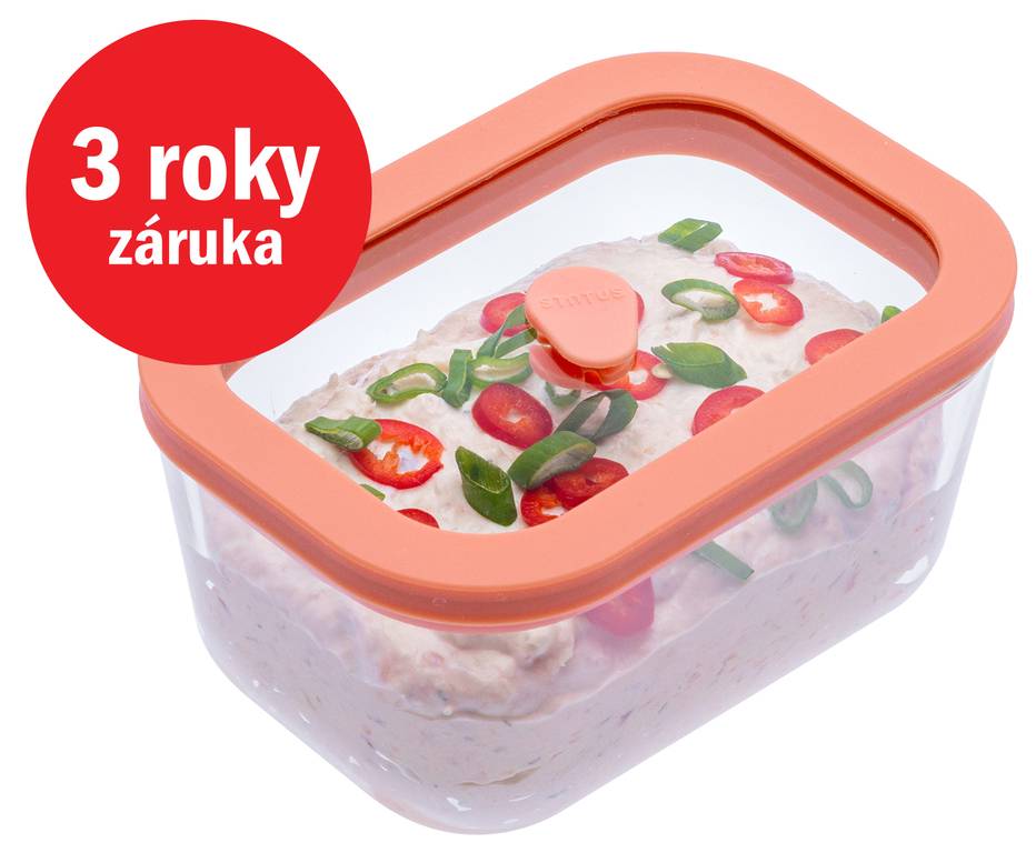 E-shop STATUS Viva sklenená vákuová dóza 0,5l 131100, lososová
