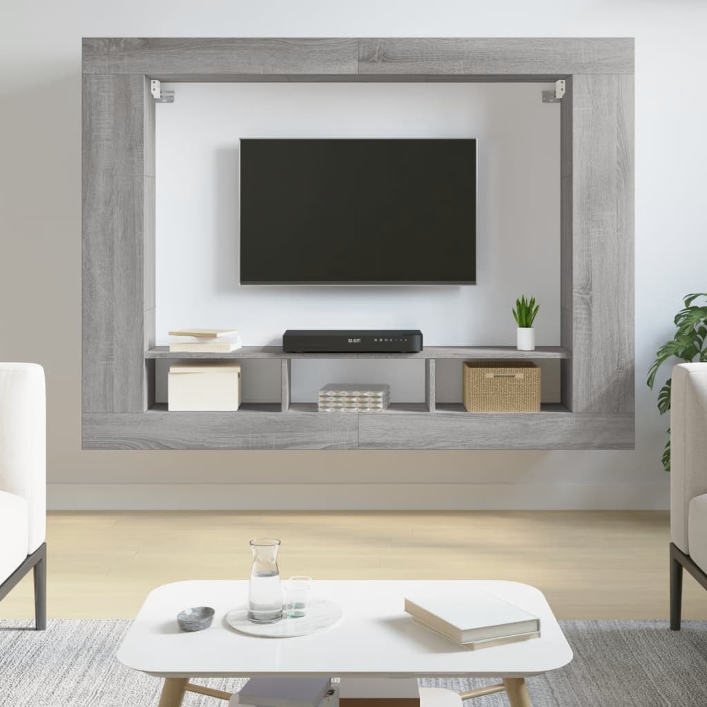 E-shop Multidom TV skrinka sivá sonoma 152x22x113 cm kompozitné drevo