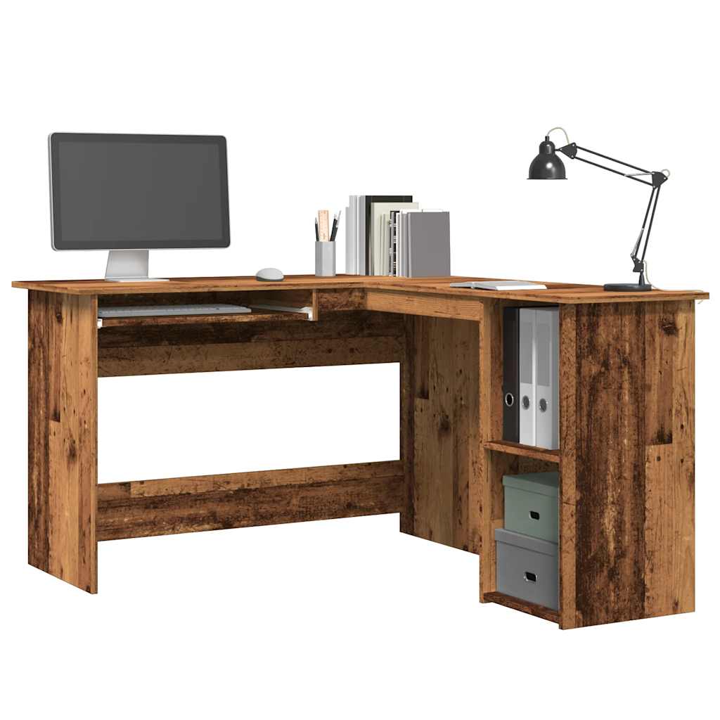 Multidom Rohový stôl staré drevo 120x140x75 cm kompozitné drevo
