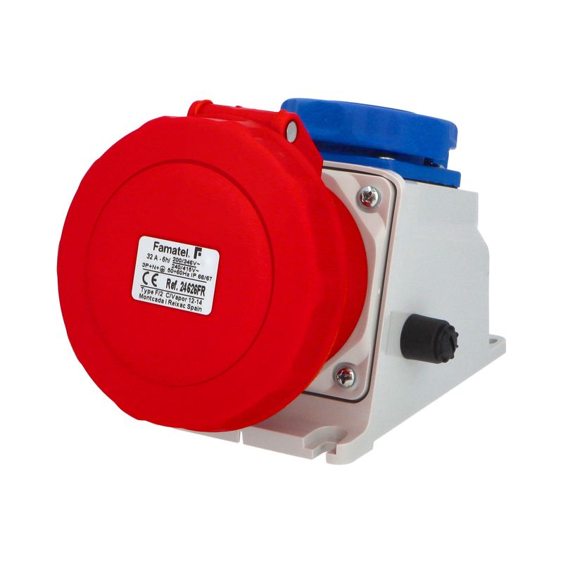 E-shop Famatel Zásuvka nástěnná kombinovaná 24626-FR IP67/1x230V/16A, 1x400V/32A/5 - SpeedPRO