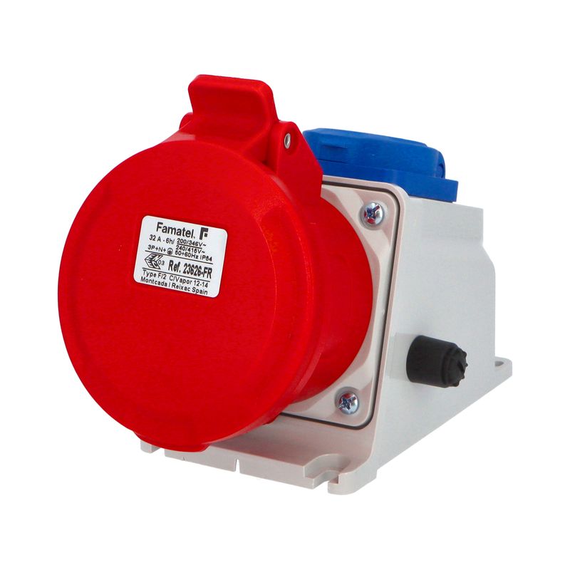 E-shop Famatel Zásuvka nástěnná kombinovaná 23626-FR IP54/1x230V/16A, 1x400V/32A/5 - SpeedPRO