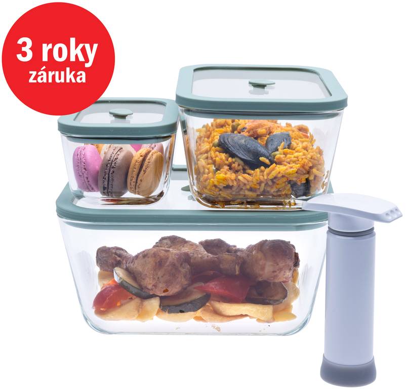 E-shop STATUS Viva 4-dielny set sklenených vákuových dóz 131201, mint