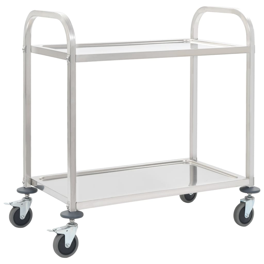 E-shop Multidom Servírovací vozík, 2 police 96,5x55x90 cm, nehrdzavejúca oceľ