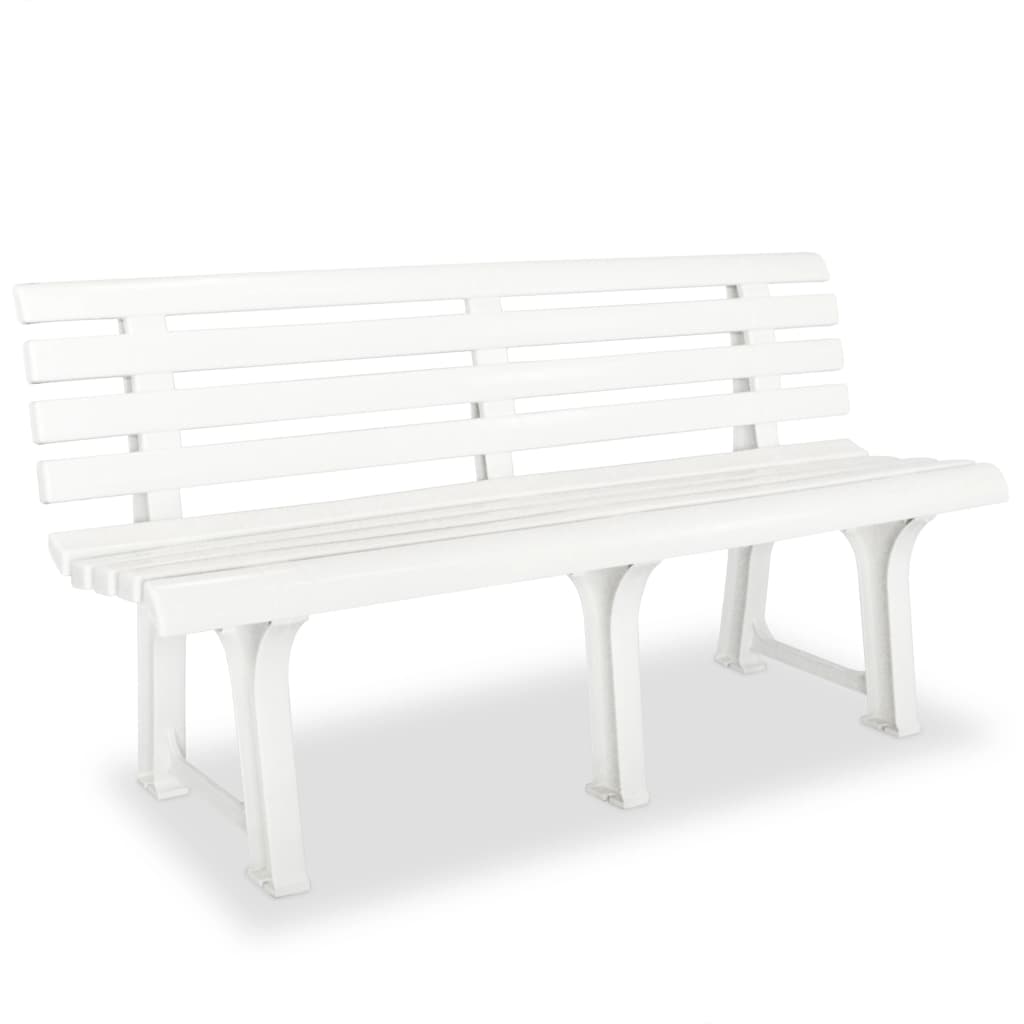 E-shop Multidom Záhradná lavička 145,5 cm, plast, biela