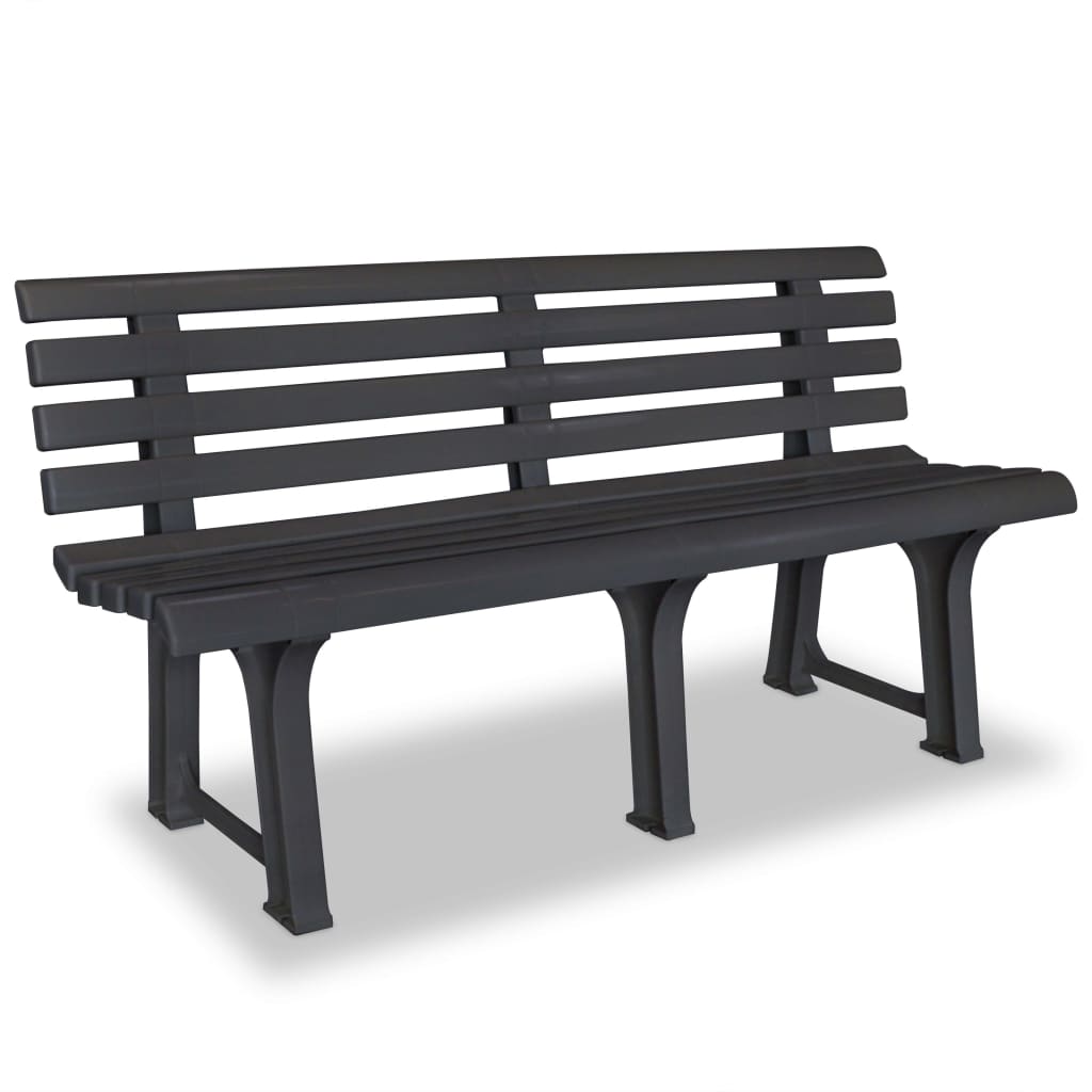 E-shop Multidom Záhradná lavička 145,5 cm, plast, antracitová