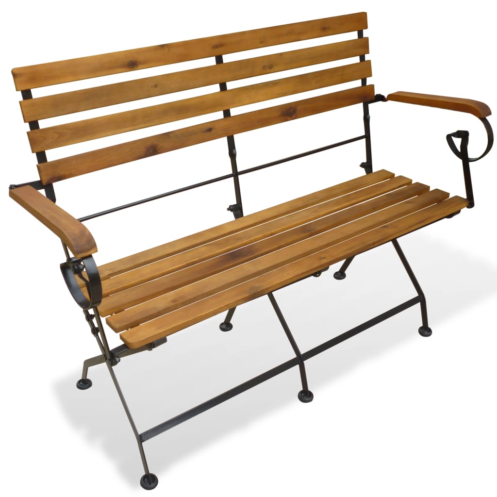 E-shop Multidom Skladacia záhradná lavička 112 cm, akáciový masív