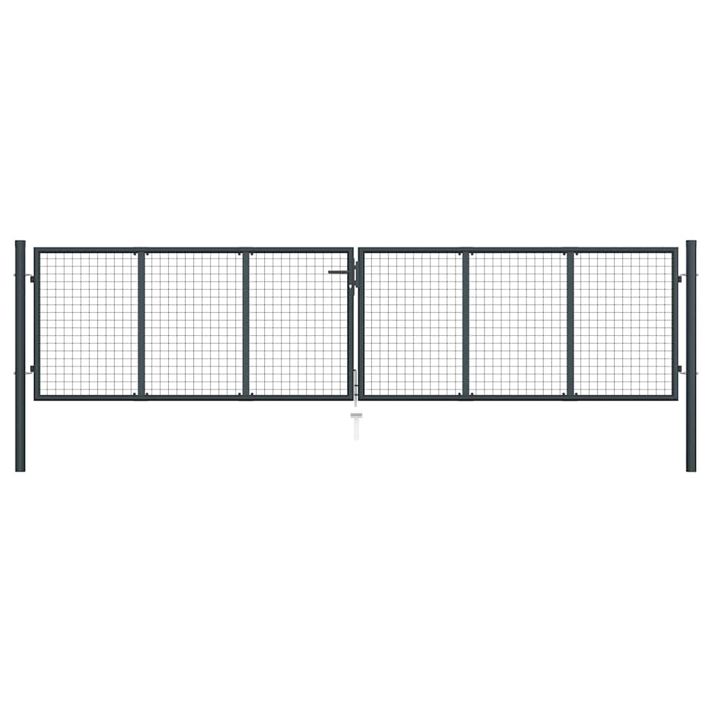 E-shop Multidom Pletená záhradná brána, pozinkovaná oceľ, 400x100 cm, sivá