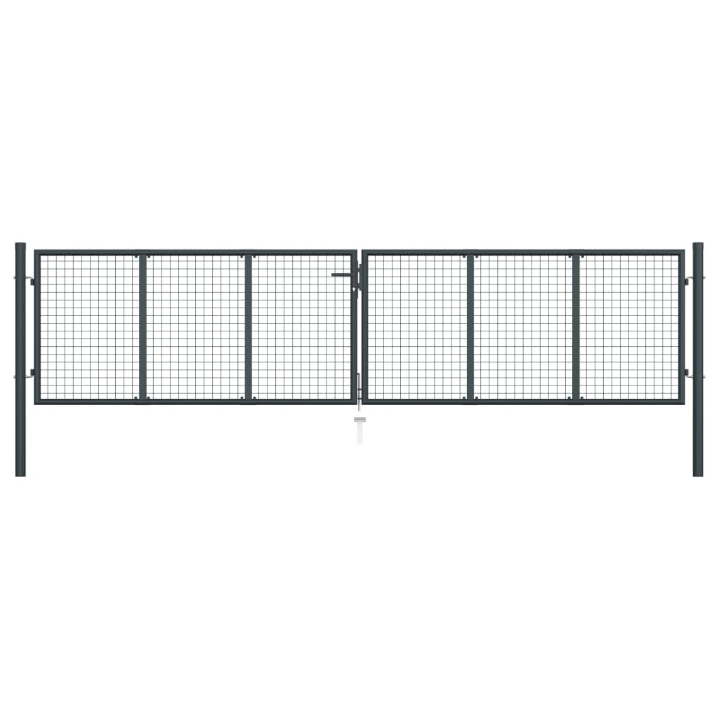 Multidom Záhradná brána, pletivo, pozinkovaná oceľ 400x150 cm, sivá