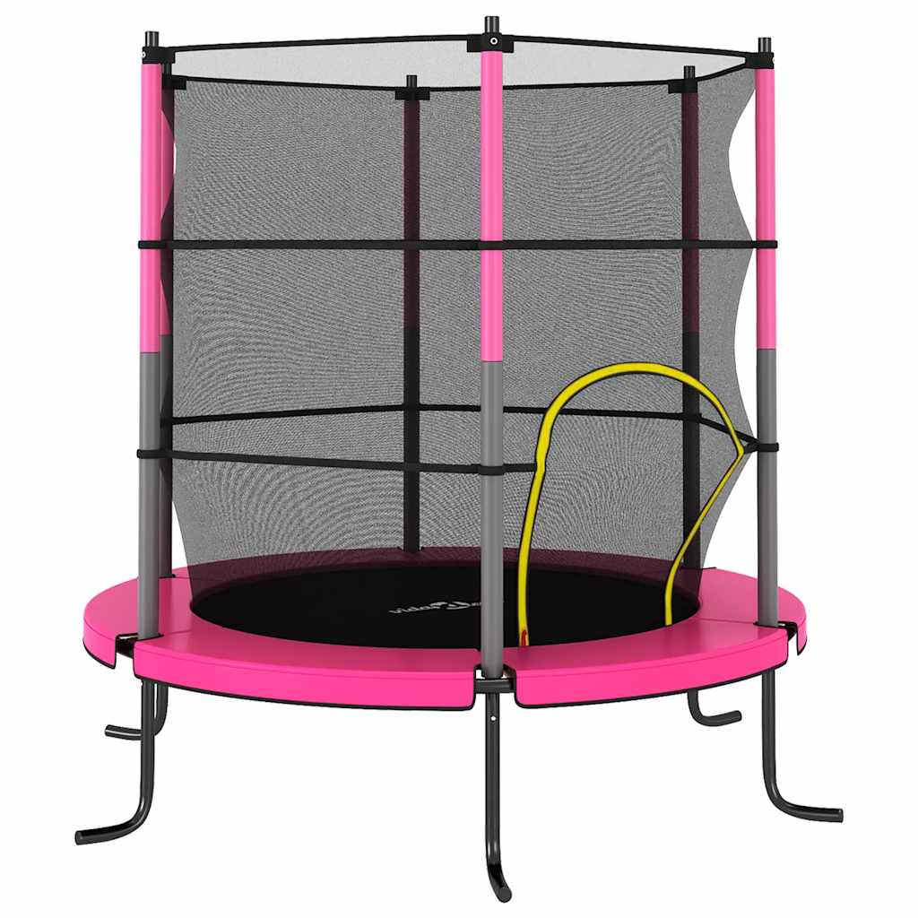 Multidom Trampolína s bezpečnostnou sieťou okrúhla 140x160 cm ružová