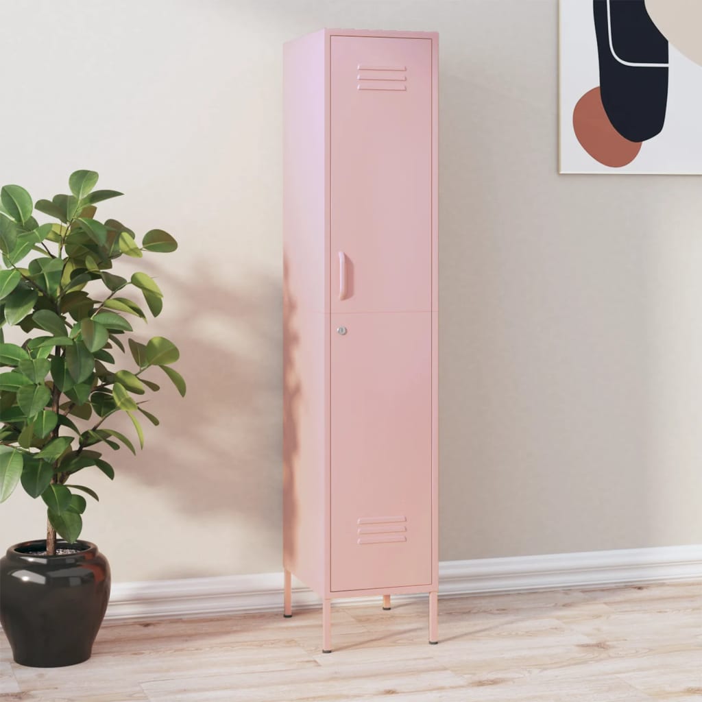 E-shop Multidom Uzamykacia skriňa ružová 35x46x180 cm oceľová