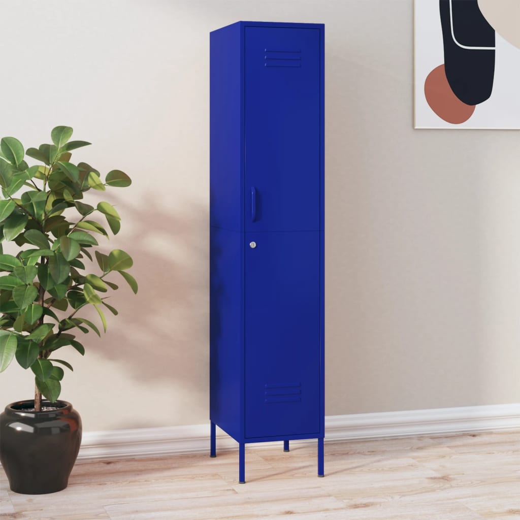 E-shop Multidom Uzamykacia skriňa námornícka-modrá 35x46x180 cm oceľová
