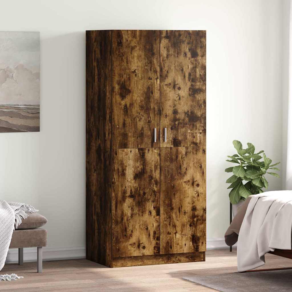 E-shop Multidom Šatník tmavý dub 80x52x180 cm spracované drevo