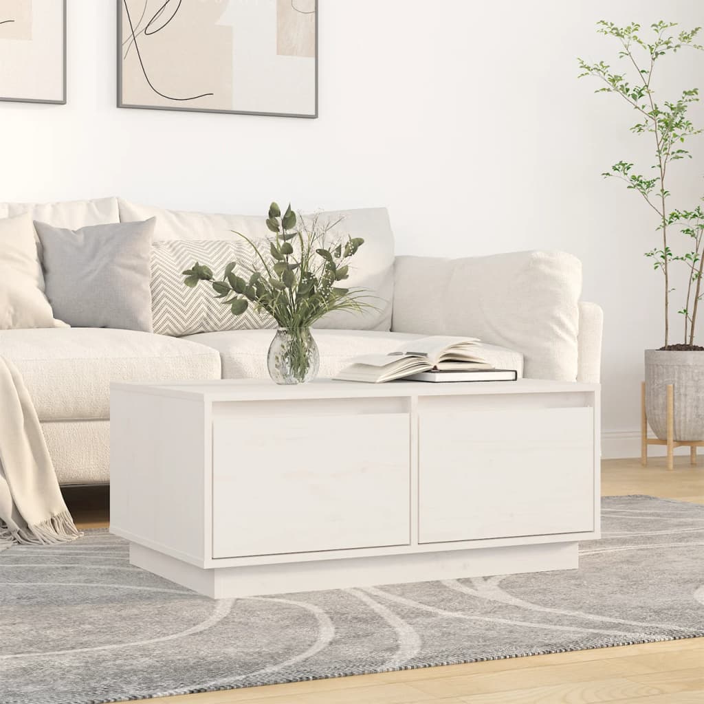 E-shop Multidom Konferenčný stolík biely 80x50x35 cm borovicový masív
