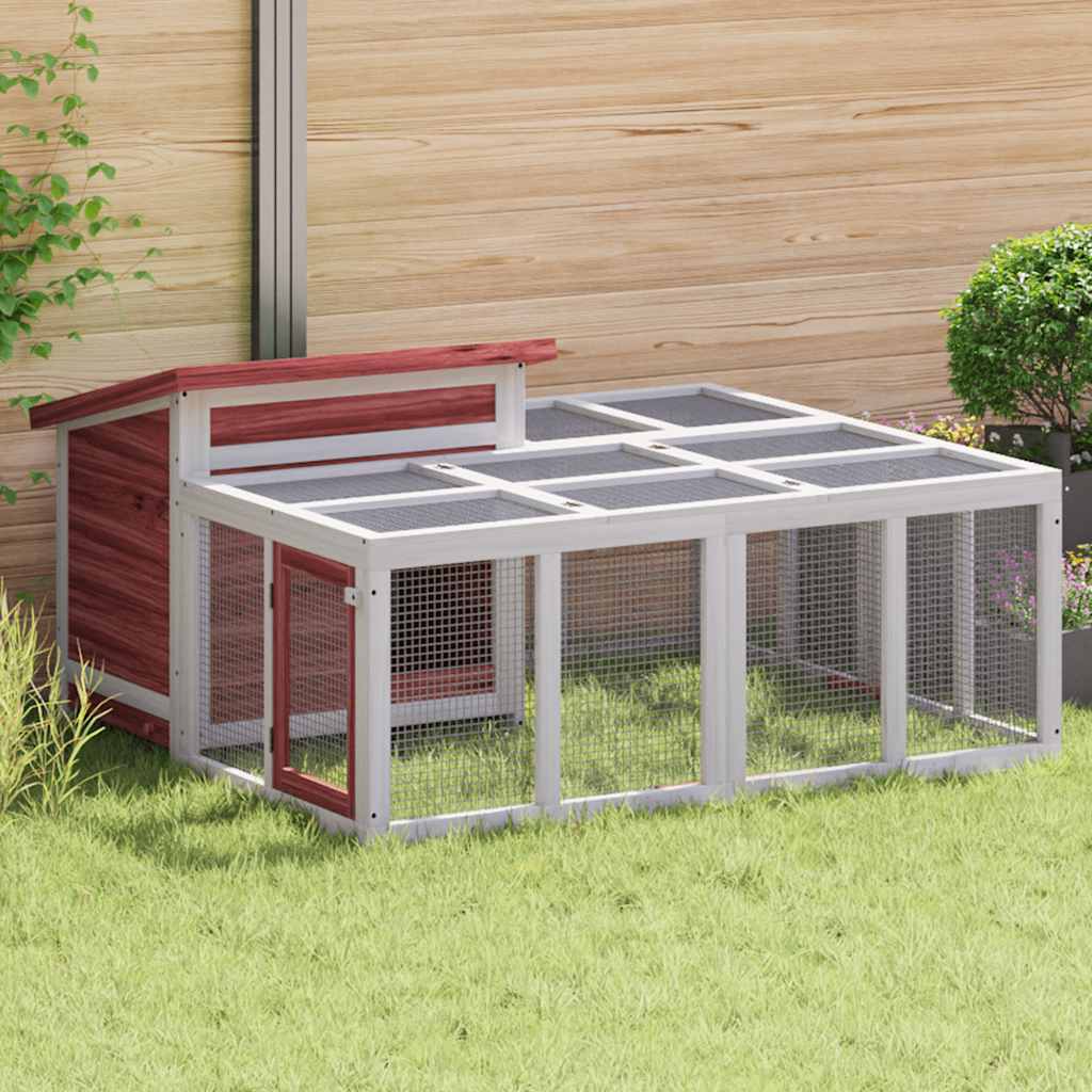 E-shop Multidom Králikáreň mocha 144x123x67,5 cm masívna borovica