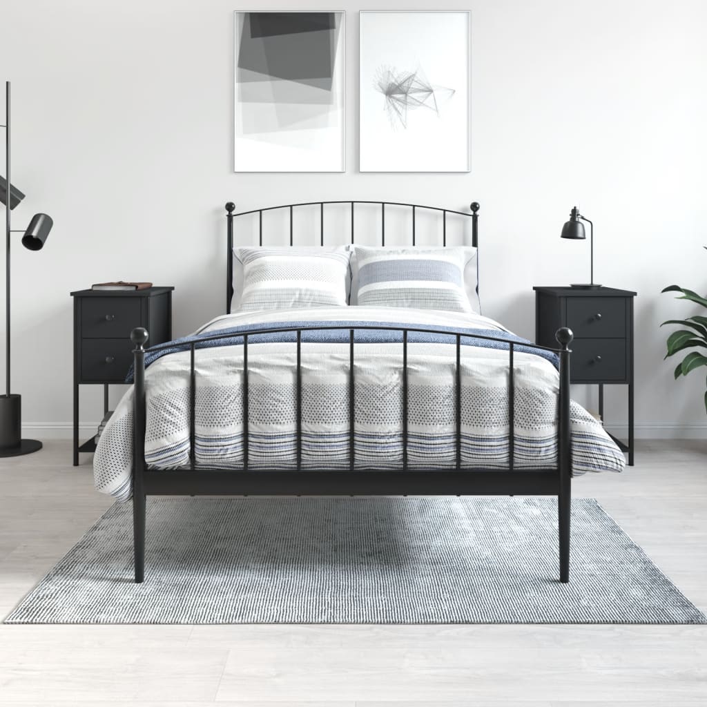 E-shop Multidom Nočné stolíky 2 ks, čierne 32x42x70 cm, kompozitné drevo