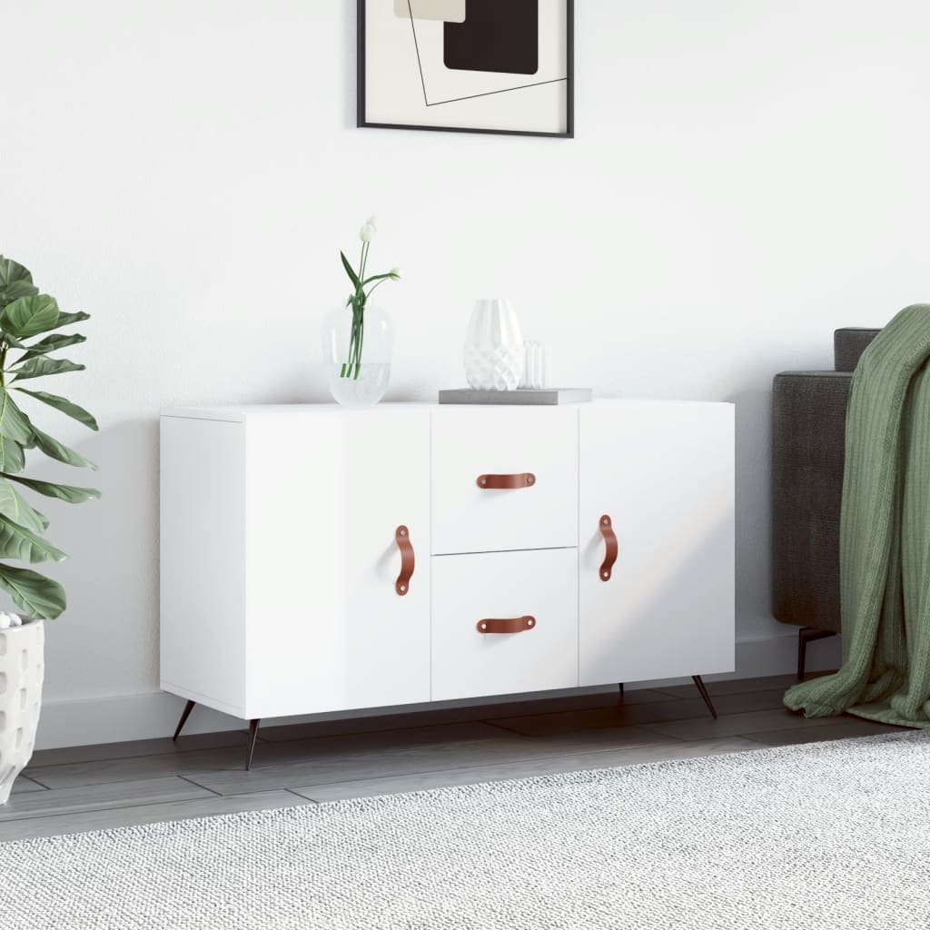 E-shop Multidom Komoda, lesklá biela 100x36x60 cm, kompozitné drevo