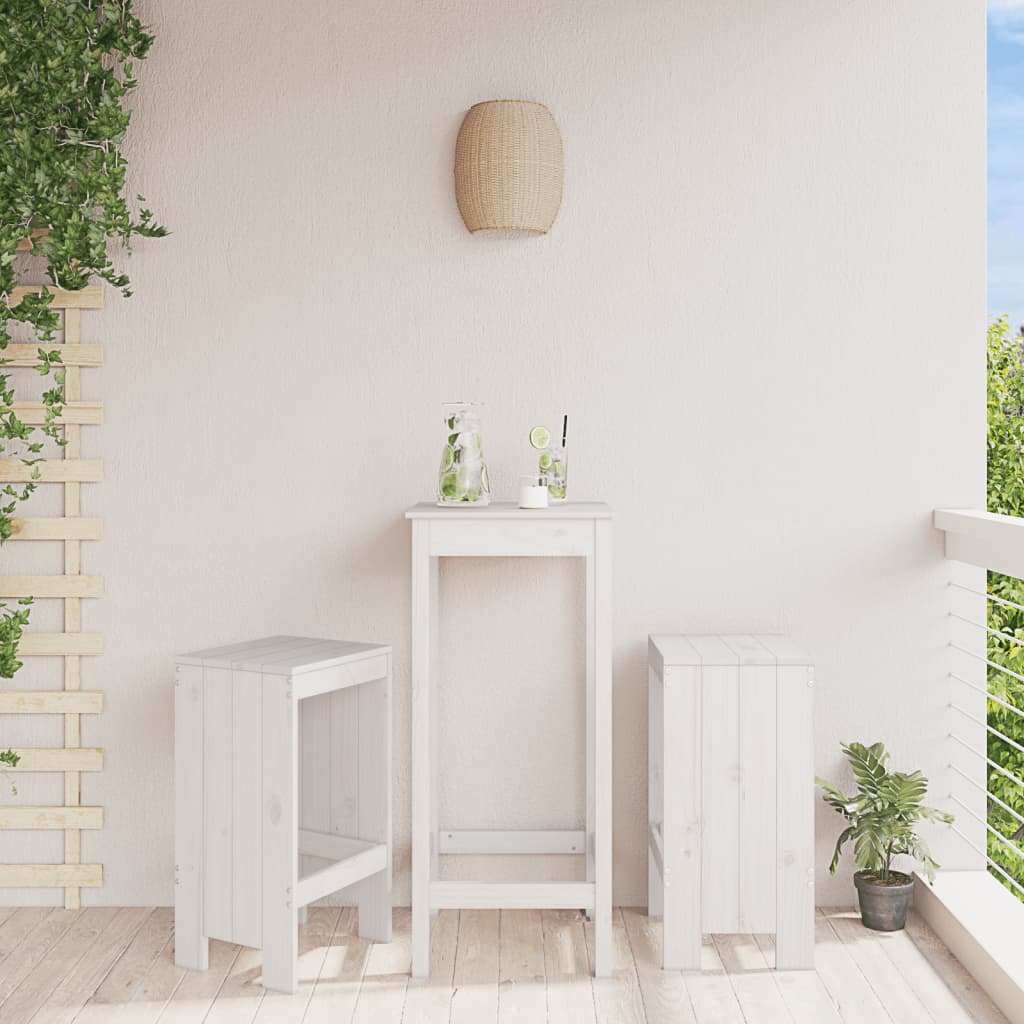 E-shop Multidom Barové stoličky 2 ks biele 40x36x75 cm borovicový masív