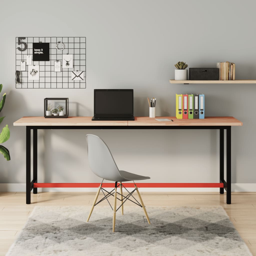 E-shop Multidom Pracovný stôl 200x55x81,5 cm masívny buk a kov