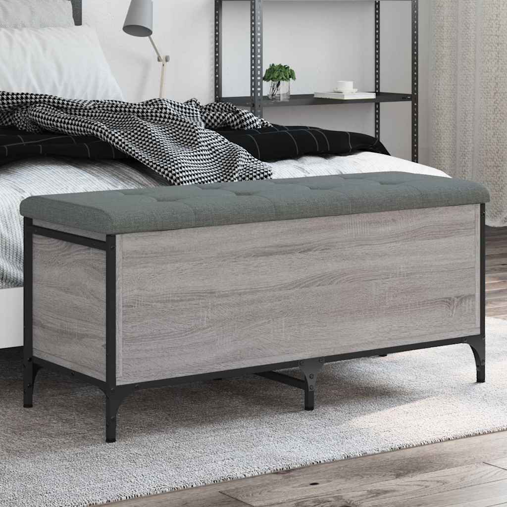 E-shop Multidom Úložná lavička sivá sonoma 102x42x45 cm kompozitné drevo