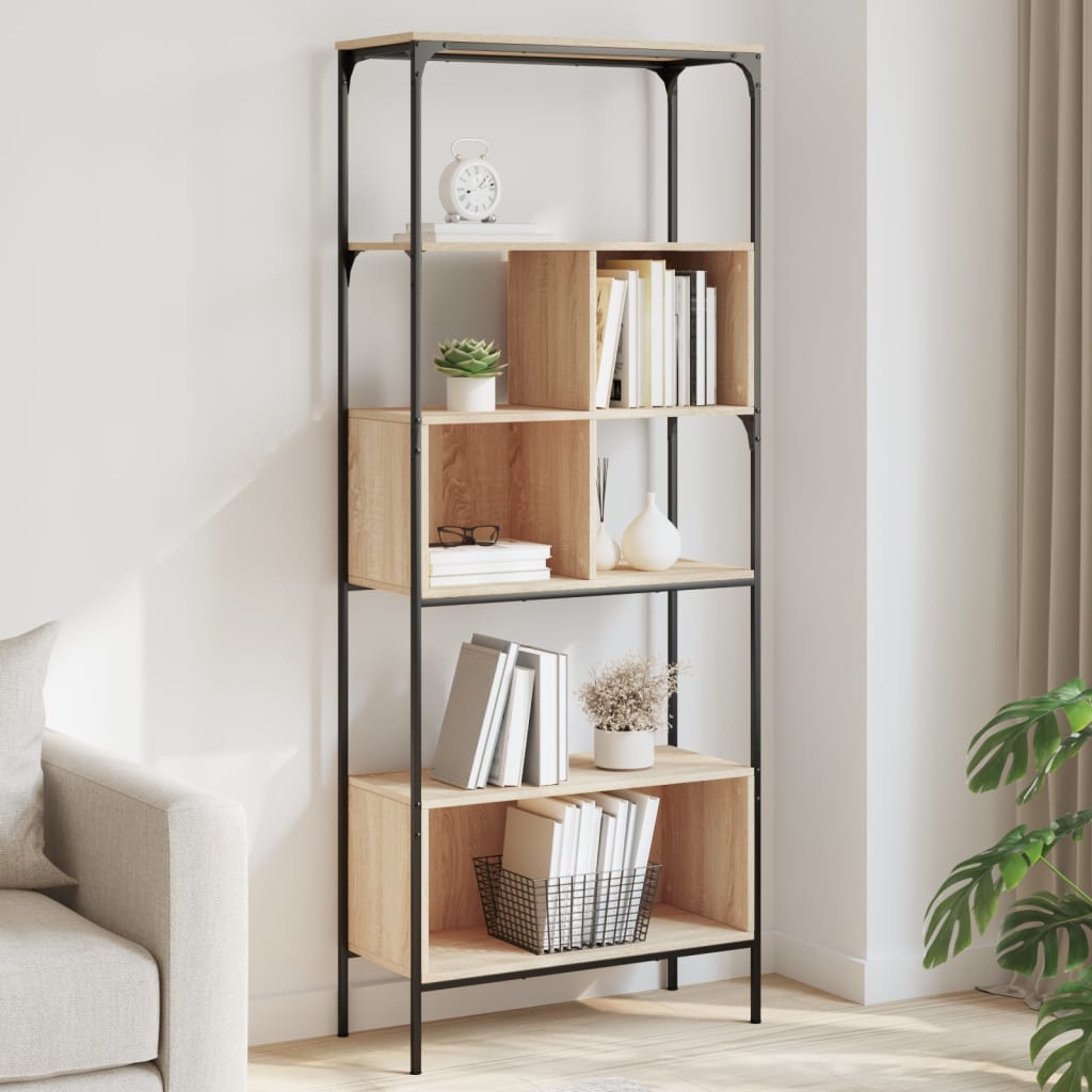 E-shop Multidom Knižnica 5-poschodová dub sonoma 76x33x188,5cm kompozitné drevo