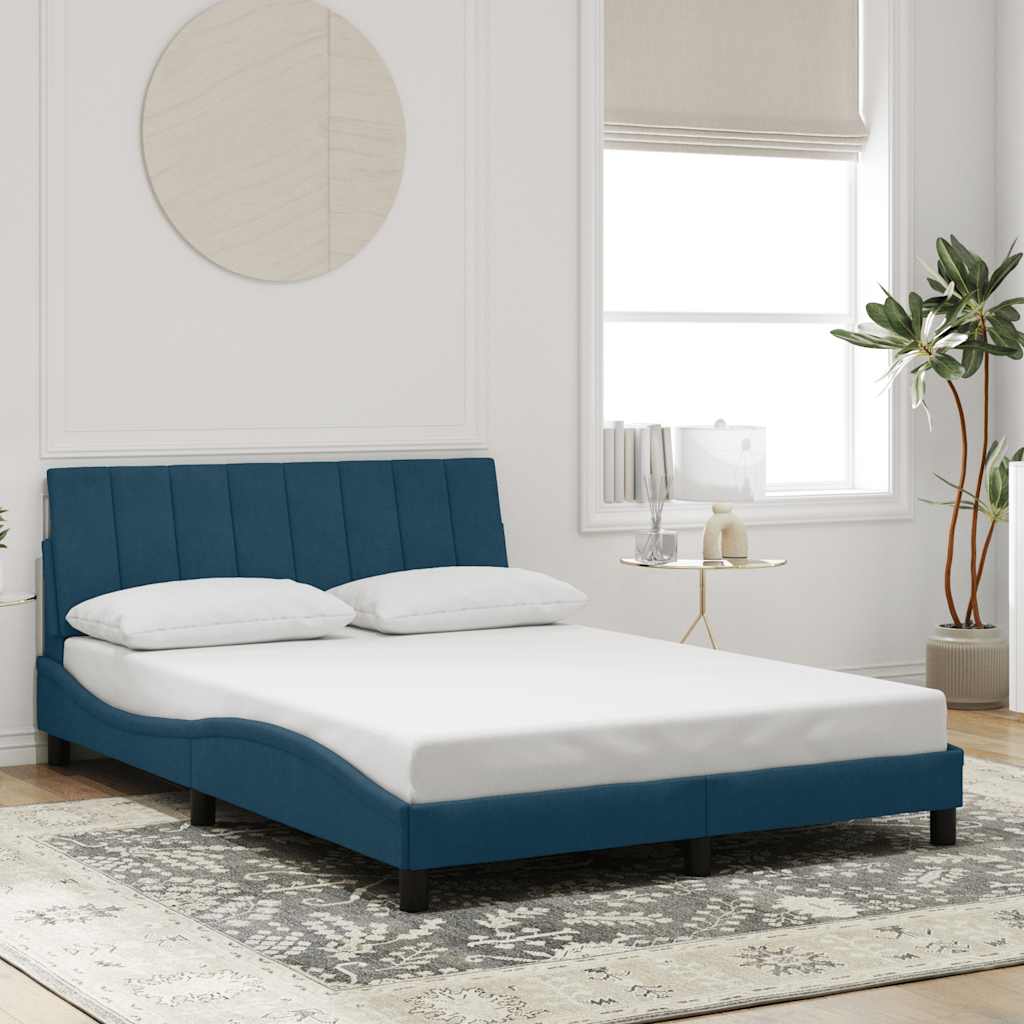E-shop Multidom Rám postele bez matraca Hanko modrý 140x190 cm zamat