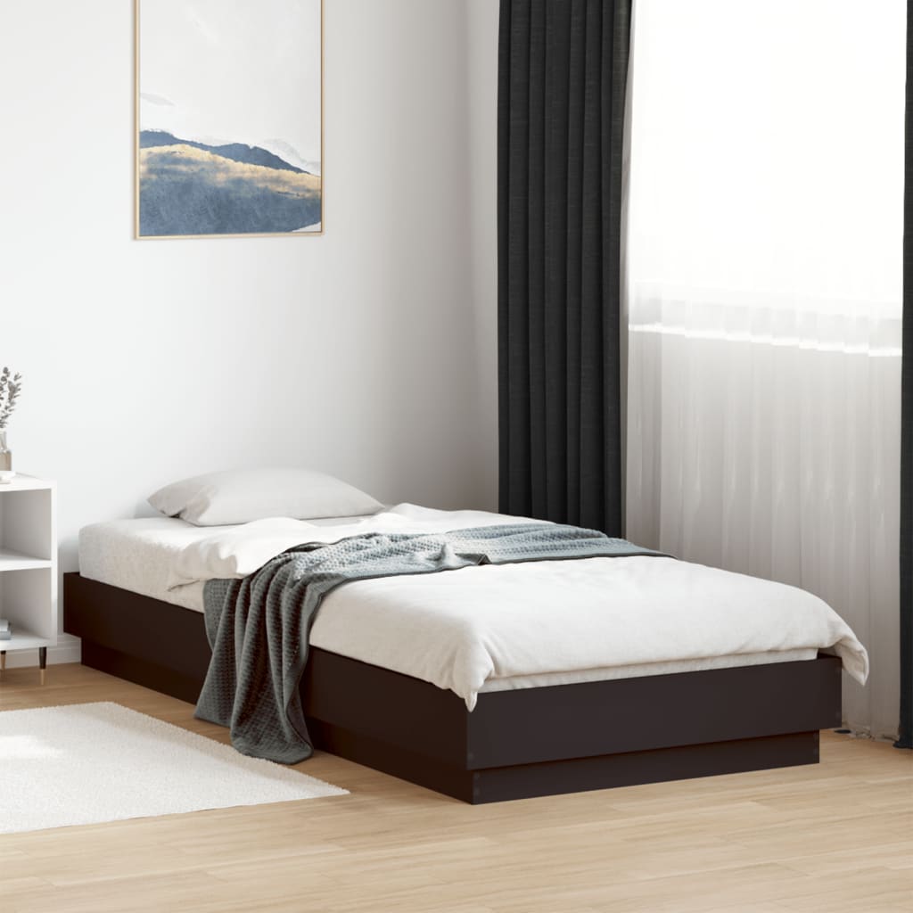 E-shop Multidom Posteľný rám čierny 100x200 cm borovicový masív
