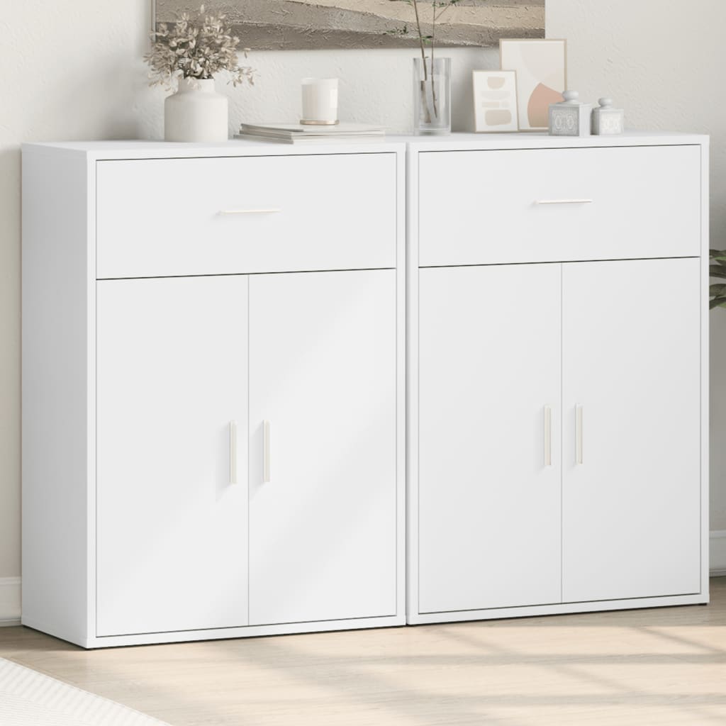 E-shop Multidom Komody 2 ks biele 60x30x84 cm kompozitné drevo