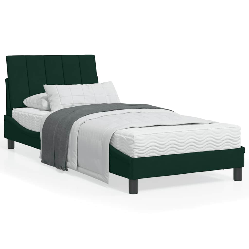 E-shop Multidom Posteľ s matracom Hanko tmavozelený 90x200 cm zamat
