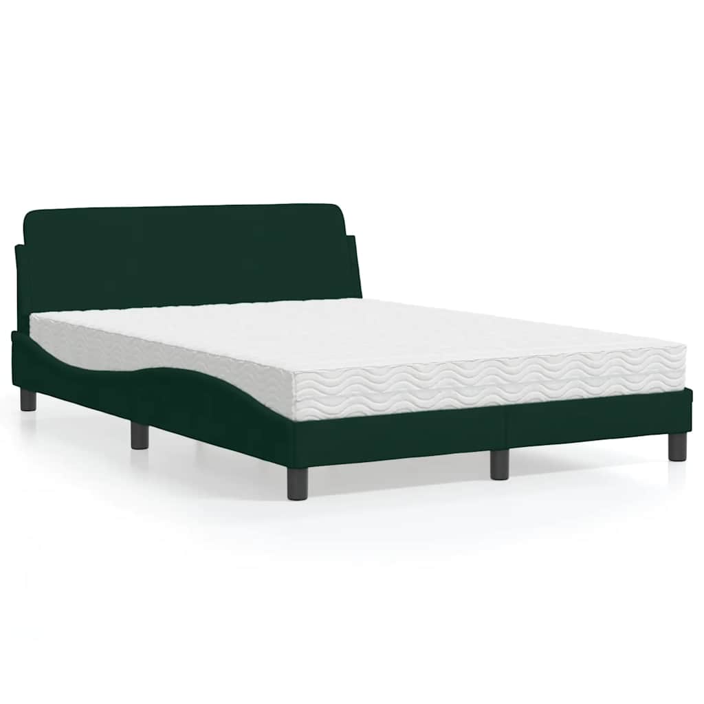 E-shop Multidom Posteľ s matracom Dover tmavozelený 120x200 cm zamat