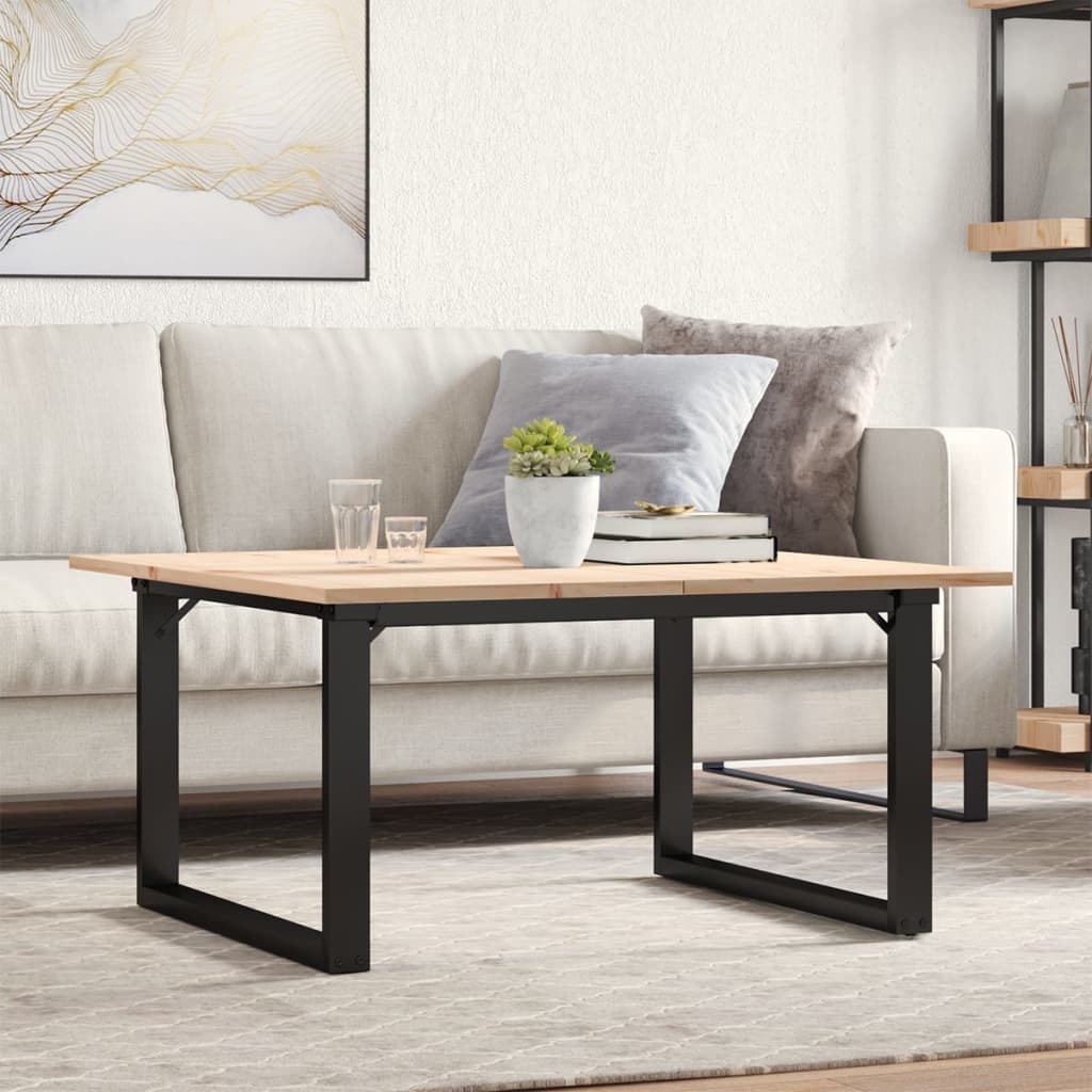E-shop Multidom Konferenčný stolík v tvare O 80x80x45 cm borovica a oceľ