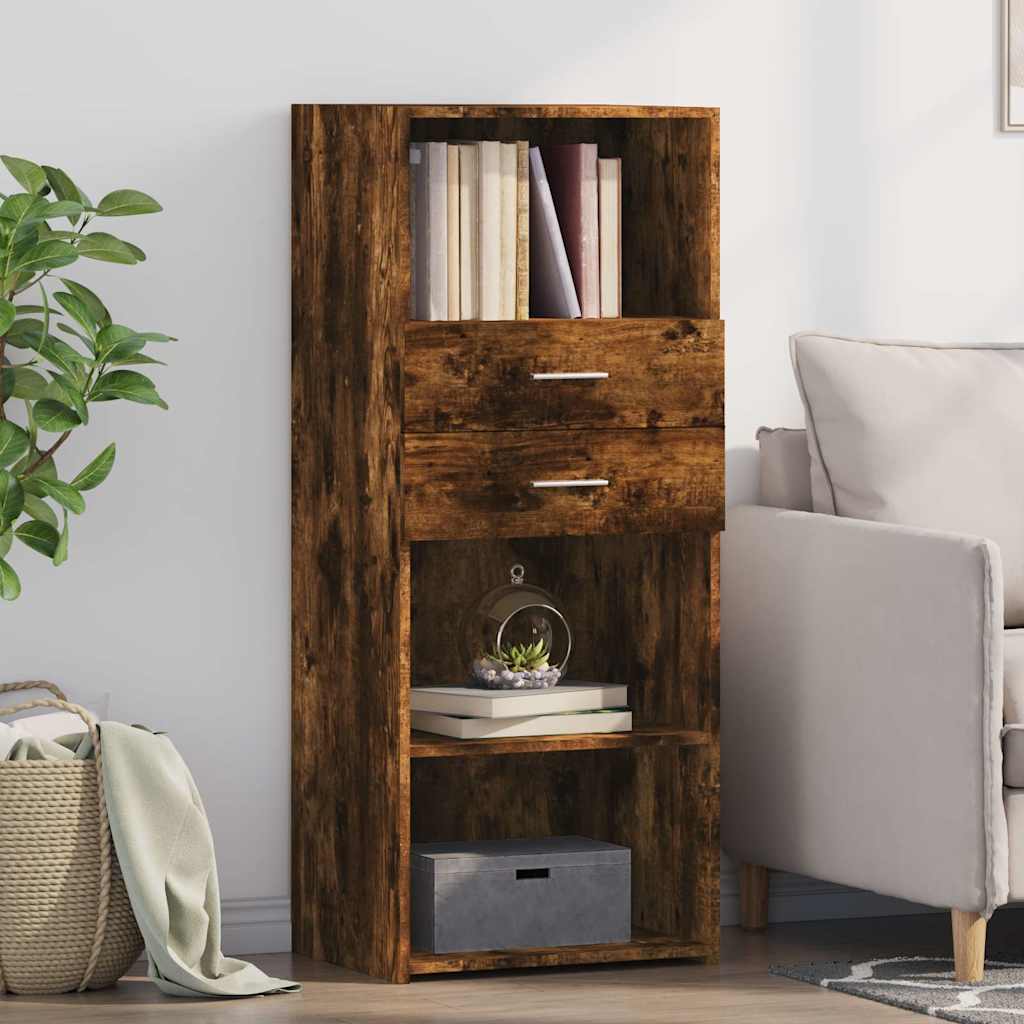 E-shop Multidom Vysoká skrinka dymový dub 50x42,5x124 cm kompozitné drevo