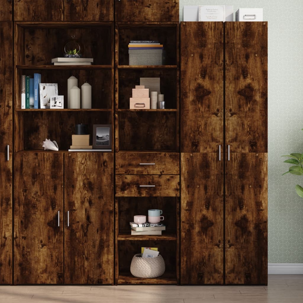 E-shop Multidom Vysoká skrinka, tmavý dub 45x42,5x185 cm, kompozitné drevo