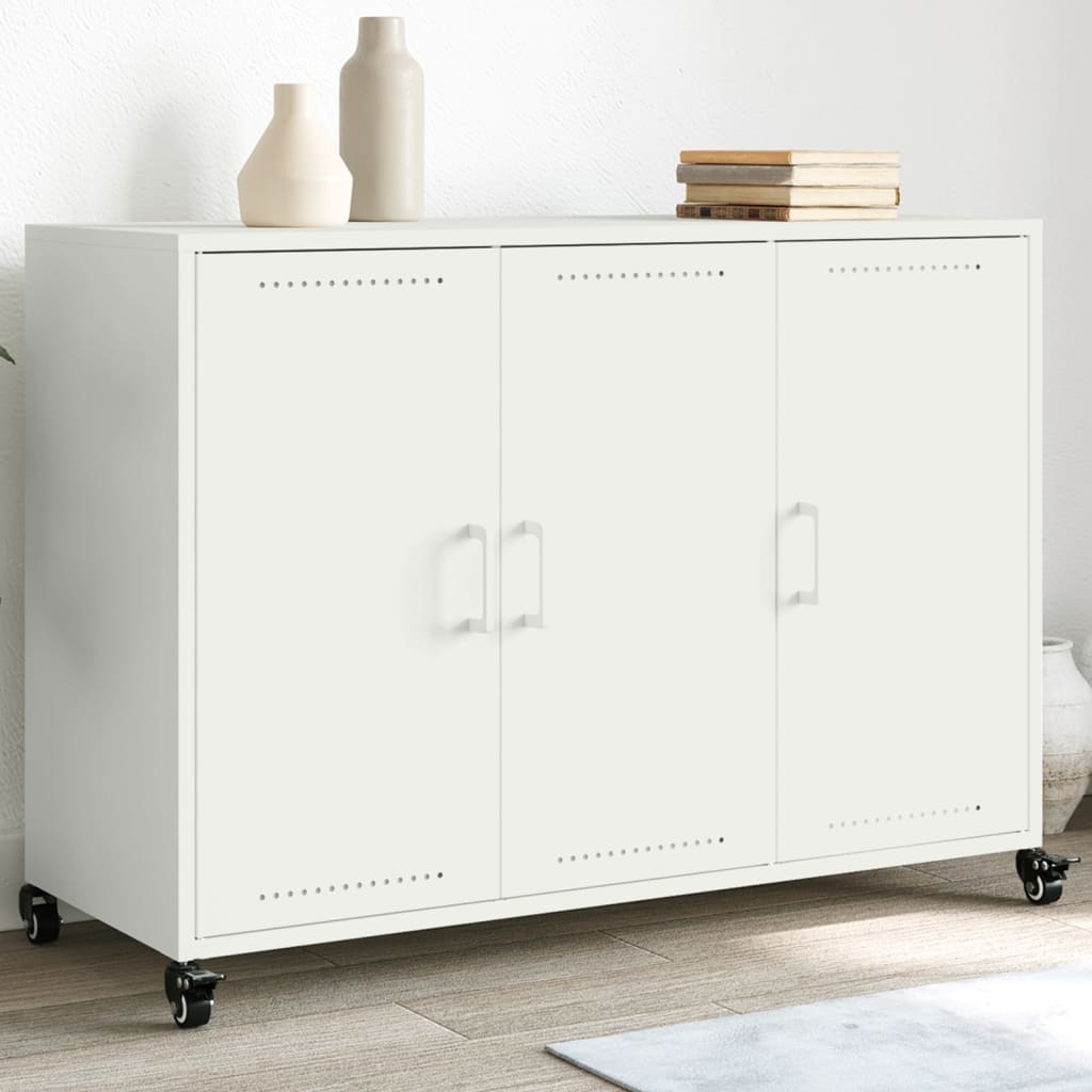 Multidom Komoda biela 100,5x39x72 cm oceľ