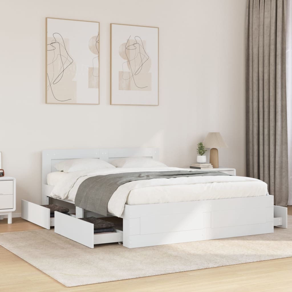 E-shop Multidom Posteľný rám s čelom biely 120x190 cm kompozitné drevo