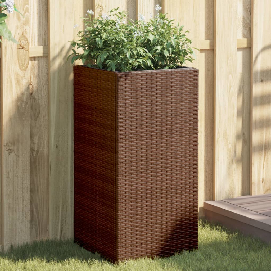 E-shop Multidom Záhradné kvetináče 2 ks hnedé 40x40x80 cm polyratan