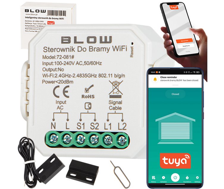 Smart diaľkové ovládanie pre vráta a brány BLOW 72-081, WiFi TUYA