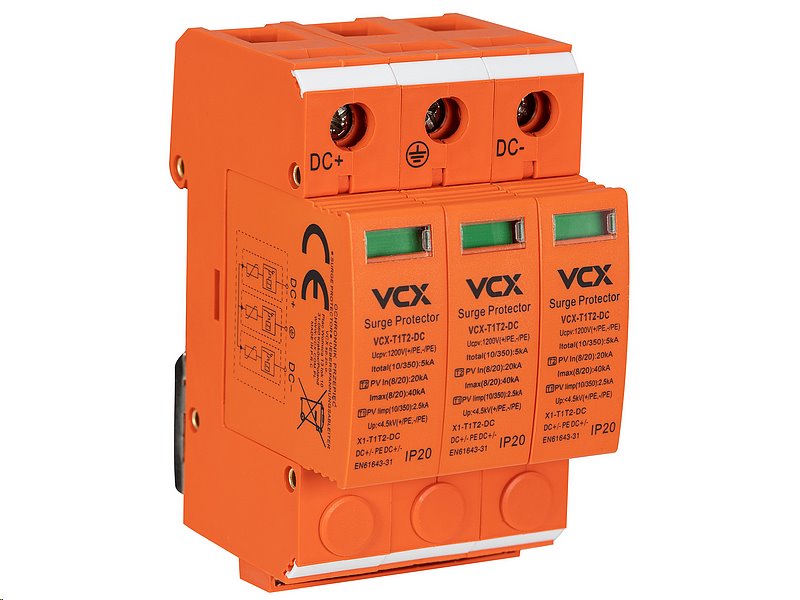 E-shop Přepěťová ochrana VCX DC třída T1T2 (B+C) 3P 1200V 5kA