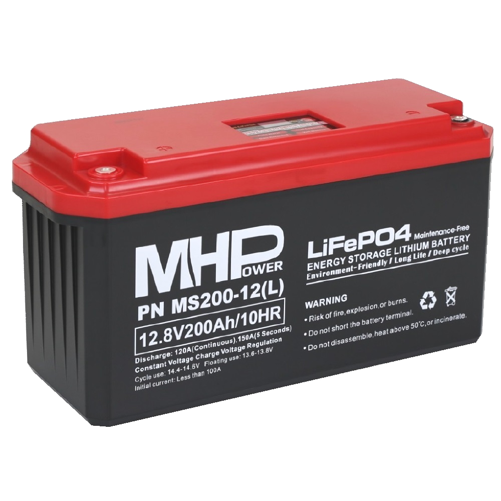 E-shop LiFePO4 12,8V 200Ah batéria MHPower MS200-12(L) LC5-M8 MS200-12(L)