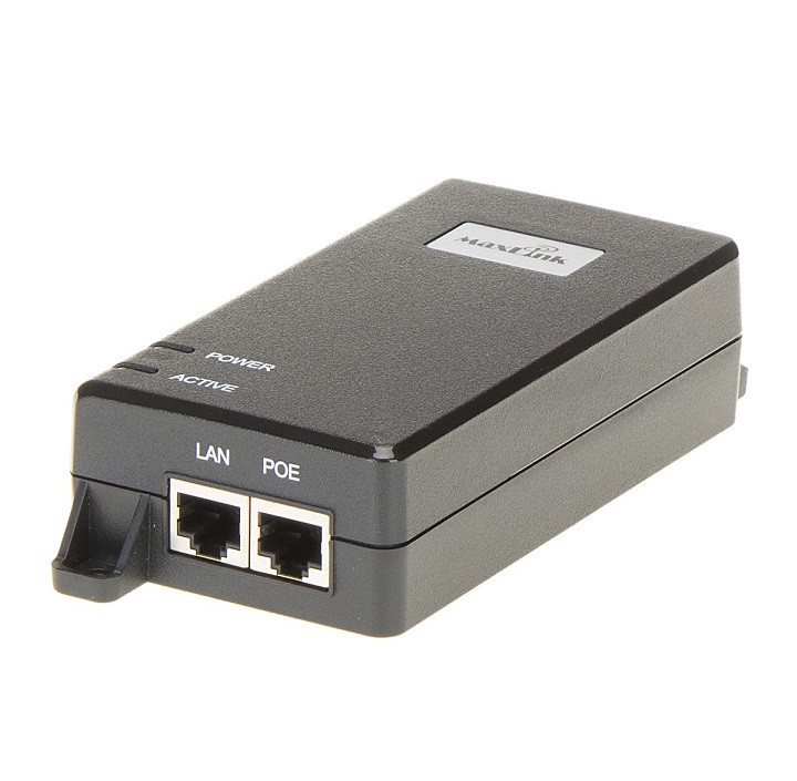 E-shop MaxLink PI60v2 PoE injektor - 802.3af/at/bt, 55V, 1.1A, 60W, 1Gbit, napájecí kabel MAXPI60v2