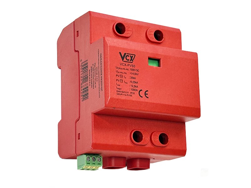E-shop Přepěťová ochrana VCX PV50 DC třída T1T2 (B+C) 3P 1500V 12.5 kA GDT s plynovým jiskřištěm