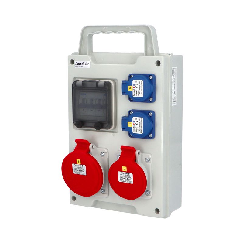 E-shop Famatel eb385 - EB201010.0 /4M Zás.skříň EasyBOX IP44 jištěná bez chrániče, přenosná (držadlo)