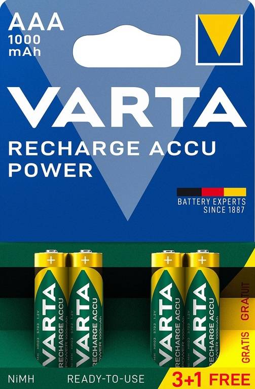 E-shop Varta Accu AAA 3+1x R2U 1000 mAh