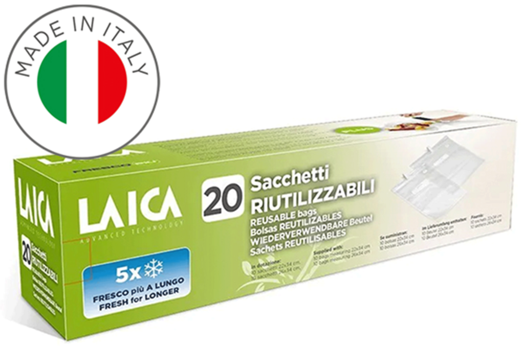 E-shop Laica vákuové sáčky s ventilom 22 a 26 x34cm set 20ks VT3521