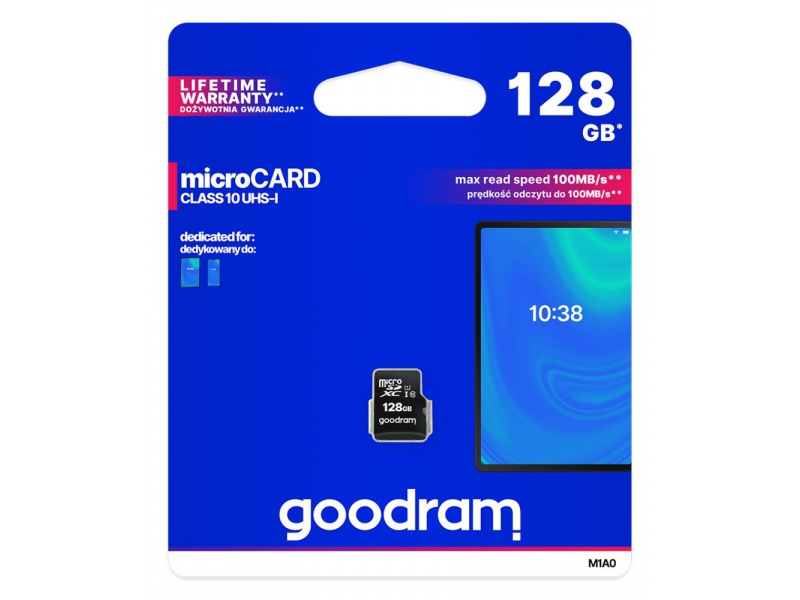 Karta micro SDHC 128GB Goodram class 10 UHS1 s SD adaptérom
